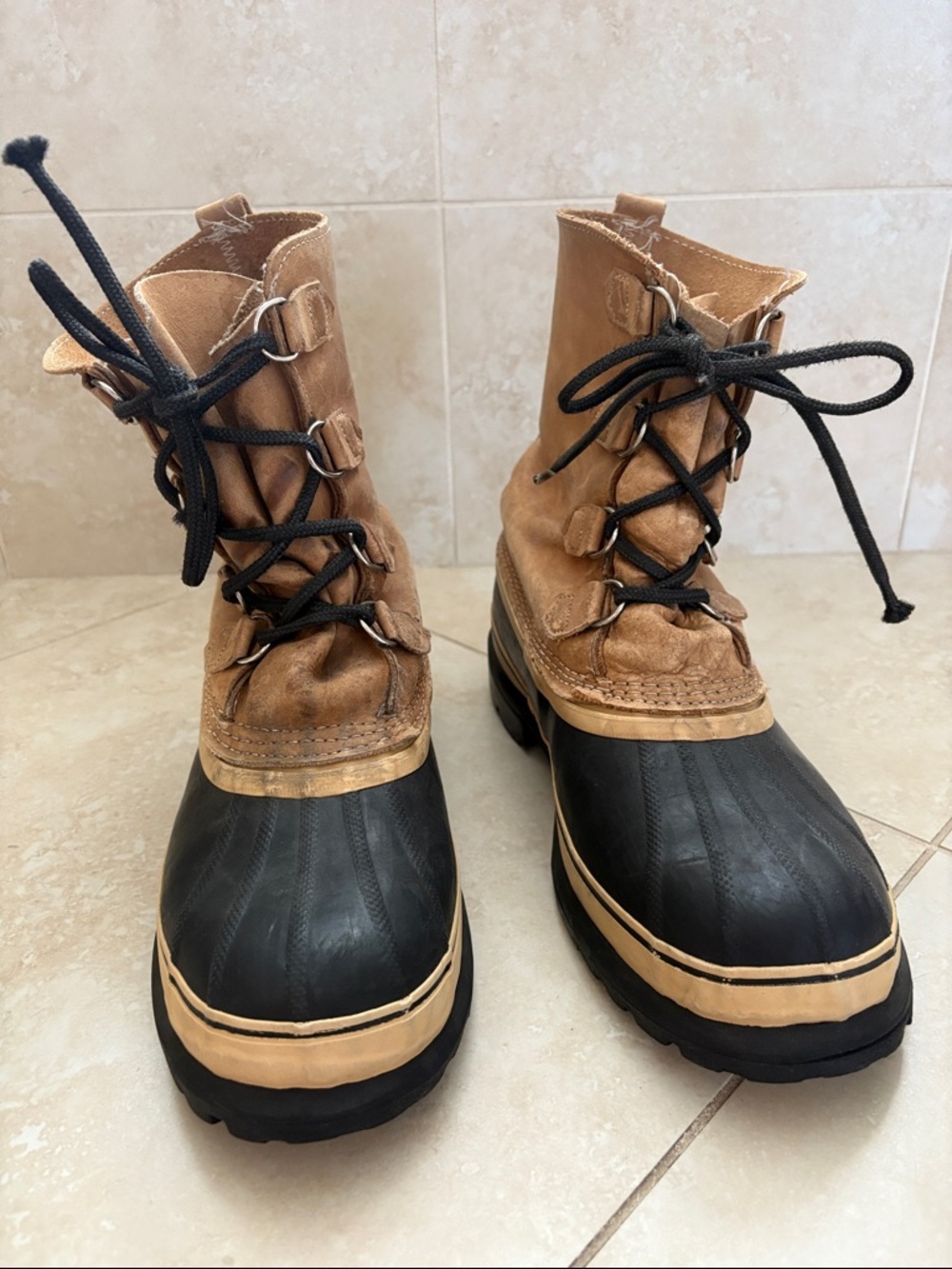 Sorel Brown and Black Waterproof Caribou Boots